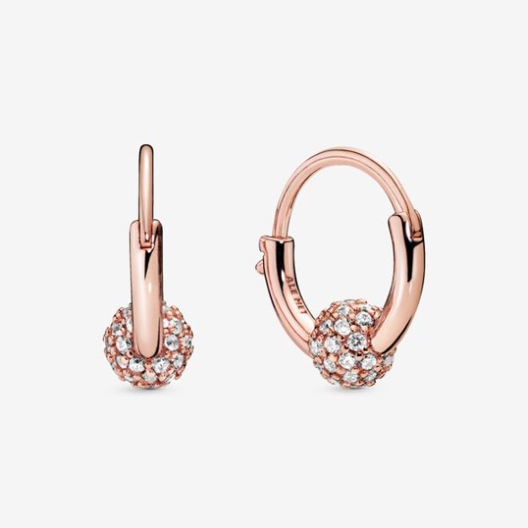 Pave Bead Hoop Cercei Pandora România